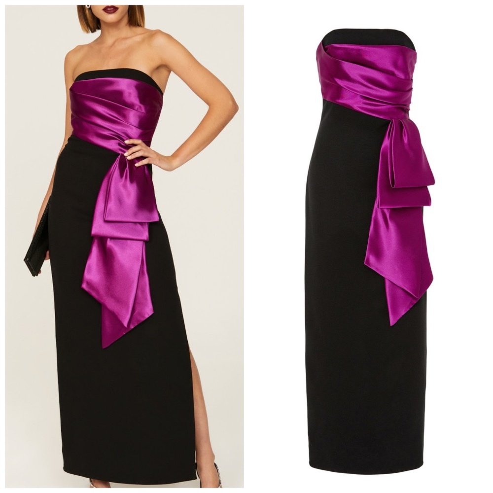 Shoshanna Black and Purple Maxi Dress